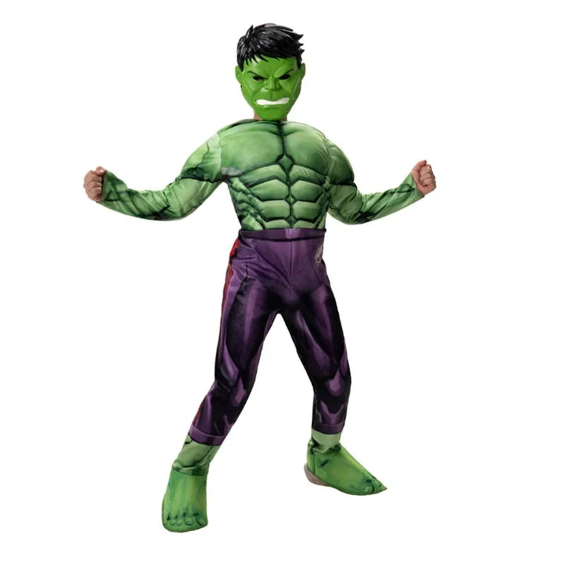 Marvel Avengers The Hulk Costume for Kids, Green Padded Jumpsuit