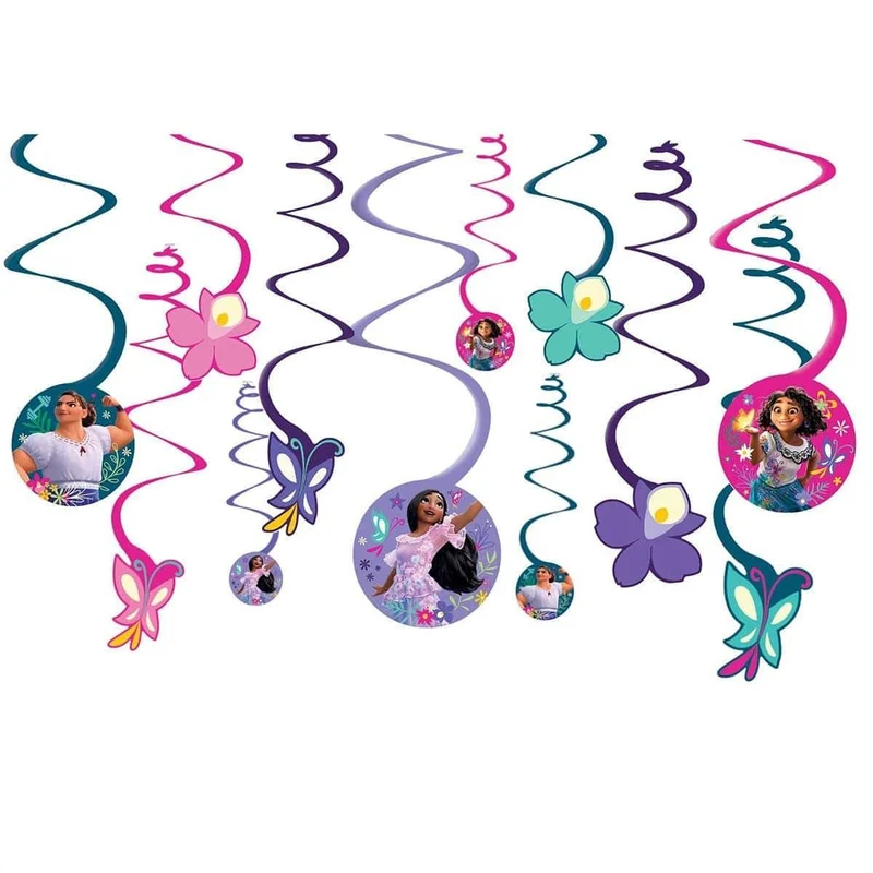 Disney Encanto Birthday Party Swirl Spiral Decorations, 12 Count