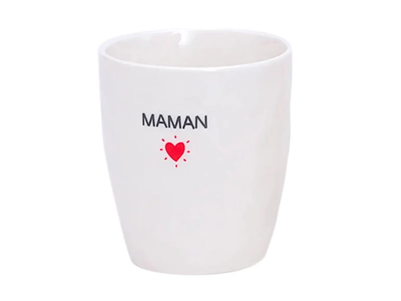 Gobelet message coeur rouge - Maman opjet