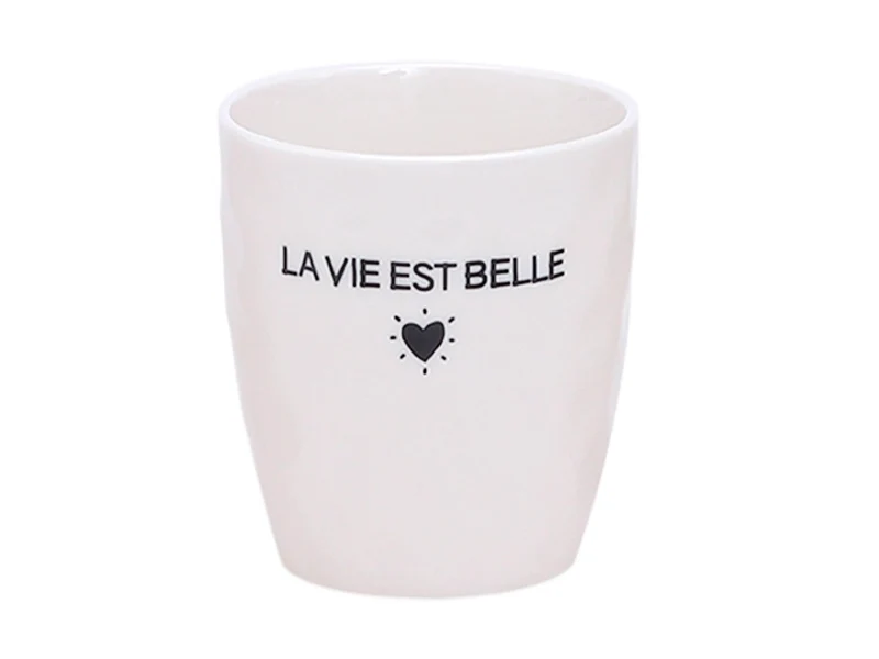 Gobelet message coeur noir - La vie est belle - Opjet