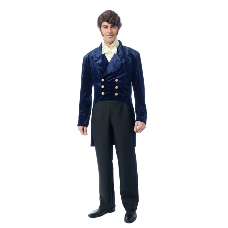 Bridgerton Regency Nobleman Costume for Adults, Dark Blue Tailcoat