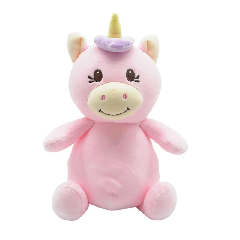 Smoochy Sitting Unicorn Plush, 12 in, Pink