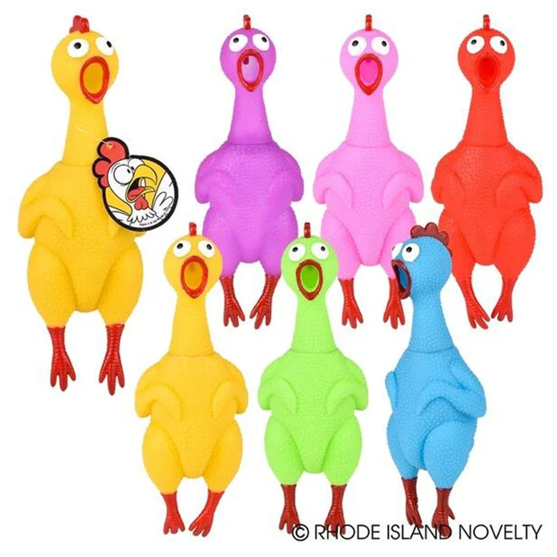Rubber Sound Chicken, 9.5 in, Assortment, 1 Count