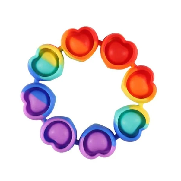 Bracelets Pop It Rainbow Cœur