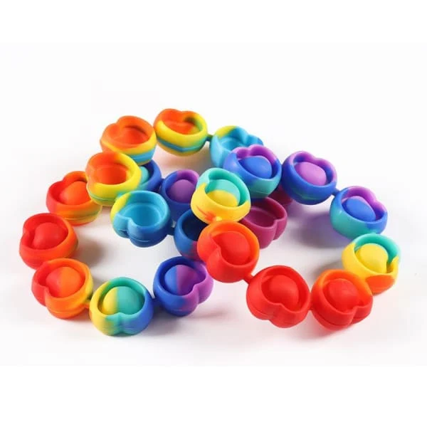 Bracelets Pop It Rainbow Cœur