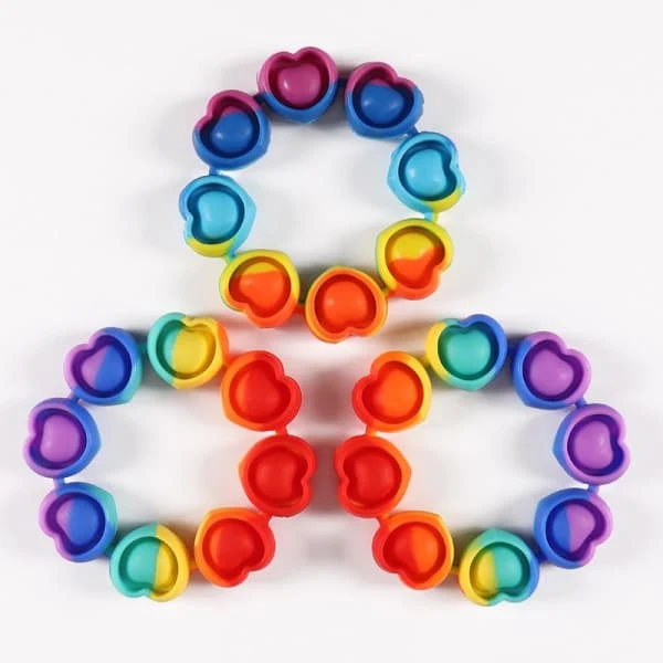 Bracelets Pop It Rainbow Cœur