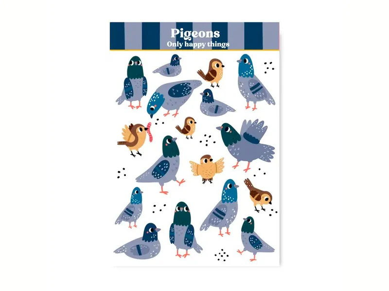 Planche de Stickers Pigeons - Only Happy Things
