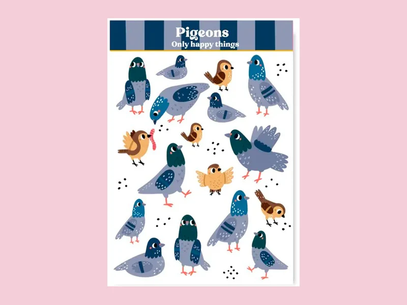 Planche de Stickers Pigeons - Only Happy Things