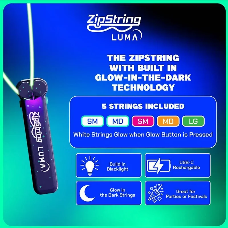 ZipString Luma - glow-in-the-dark trick string