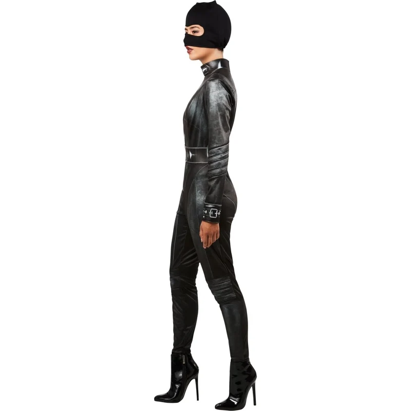 DC Comics Batman Selina Kyle Catwoman Deluxe Costume for Adults, Black Jumpsuit