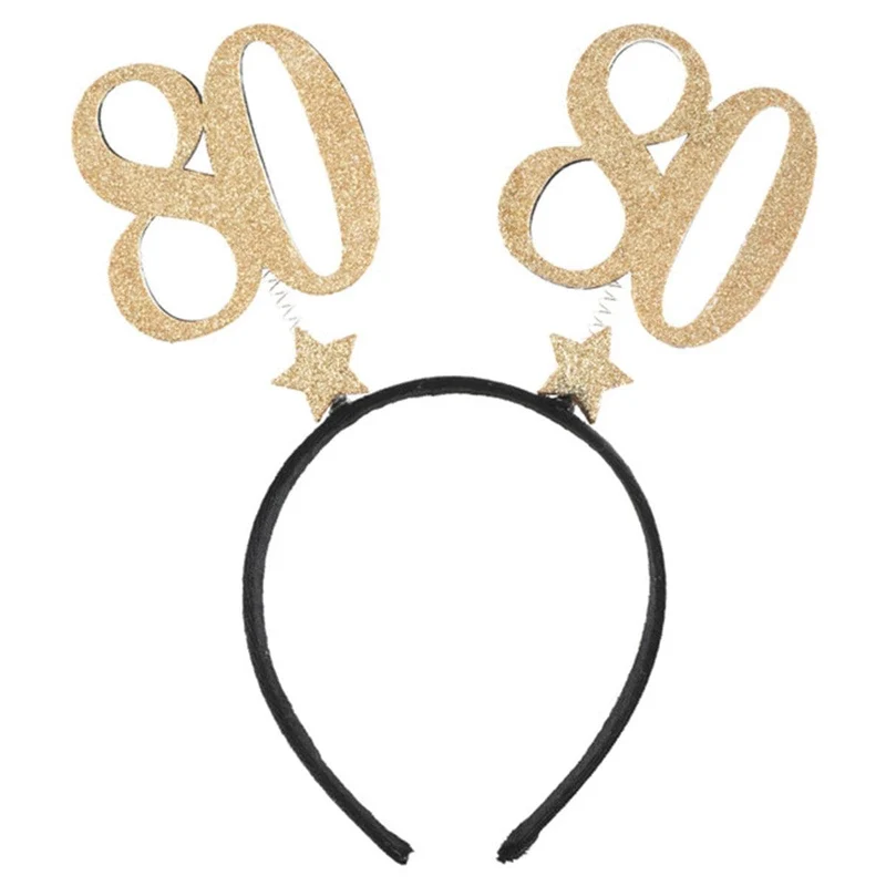 80th Glitter Headband