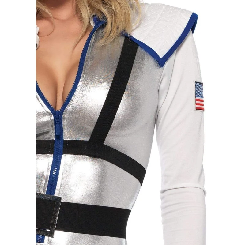 Galaxy Girl Sexy Costume for Adults, Grey and Blue Bodysuit