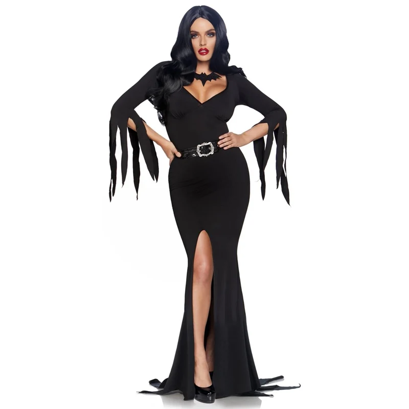 Immortal Mistress Costume for Adults, Black Long Dress