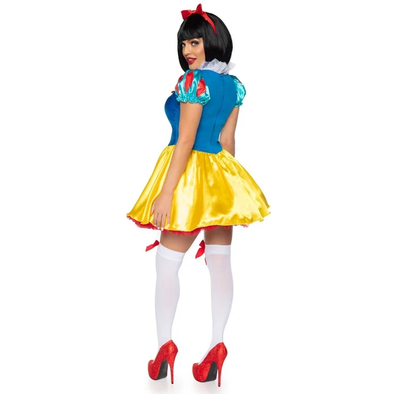 Snow White Costume for Adults, Short Yellow, Red and Blue Dress