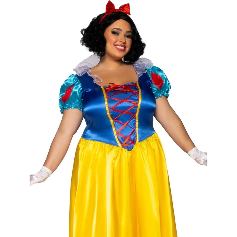 Fairy Tale Snow White Plus Size Costume for Adults, Long Dress