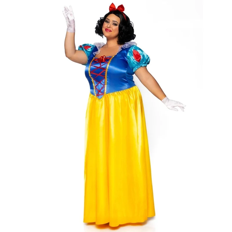 Fairy Tale Snow White Plus Size Costume for Adults, Long Dress