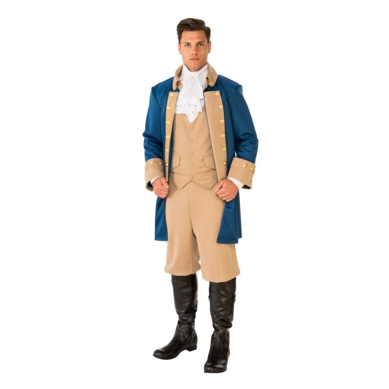 Bridgerton Patriotic Costume for Adults, Blue and Beige Jacket