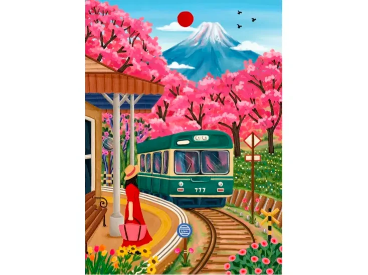 Puzzle 500 pièces Fuji Blossoms- Pieces & Peace