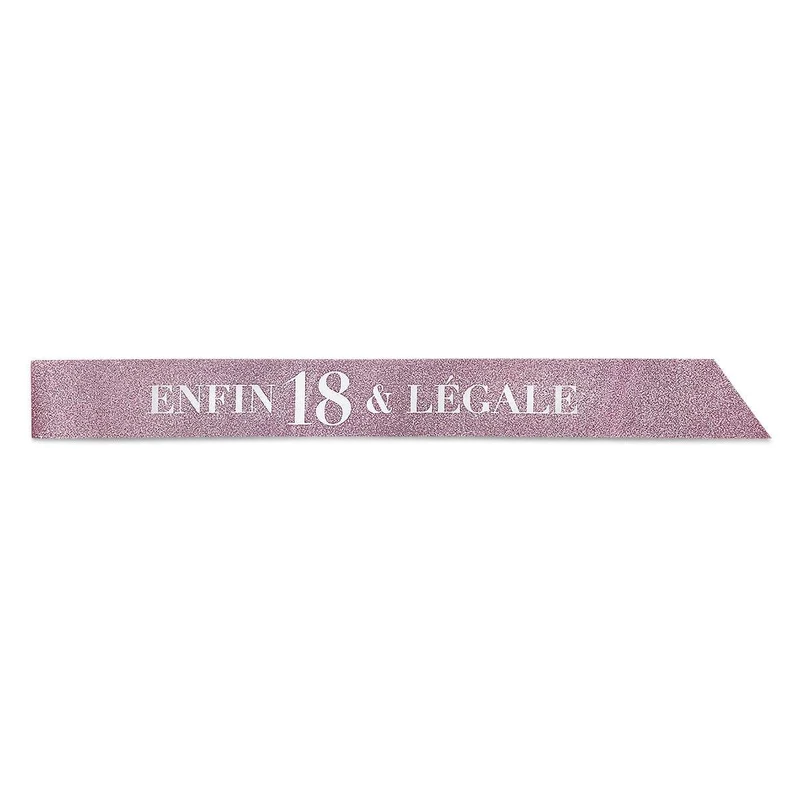 Glitter Sash, ''Enfin 18 & Légale'', Fuchsia