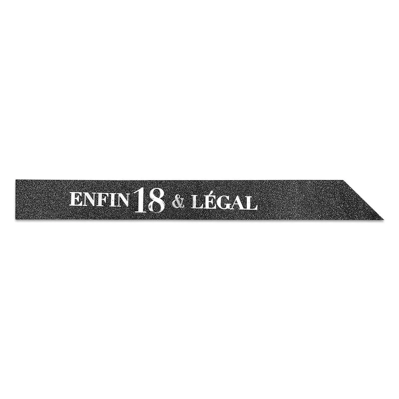 Glitter Sash, ''Enfin 18 & Légal'', Black