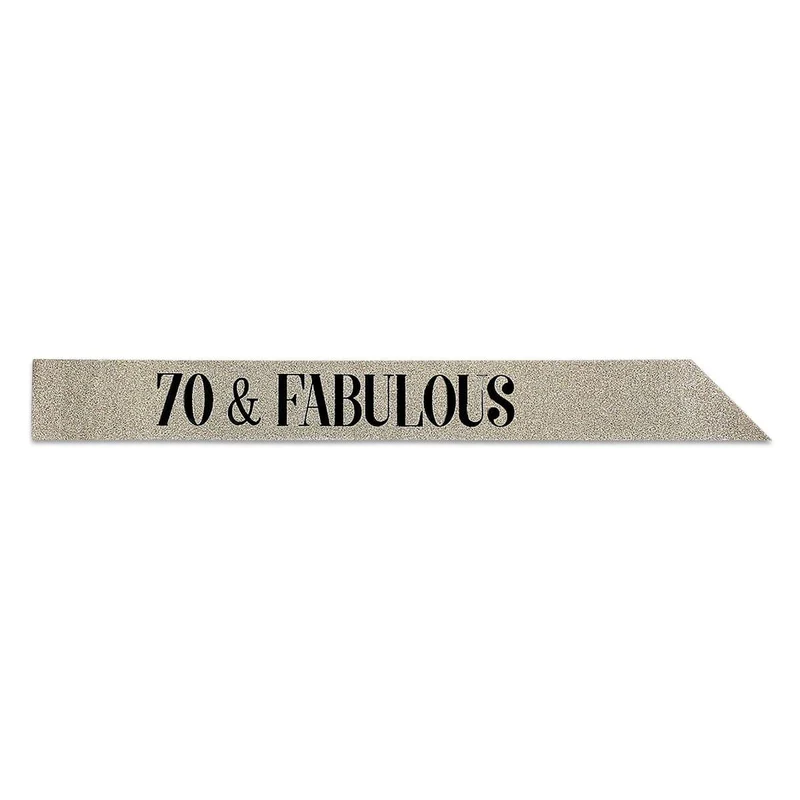 Glitter Sash, "70 & Fabulous", Gold