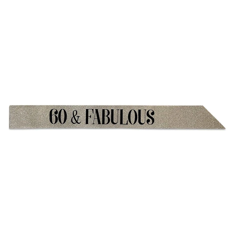 Glitter Sash, "60 & Fabulous", Gold