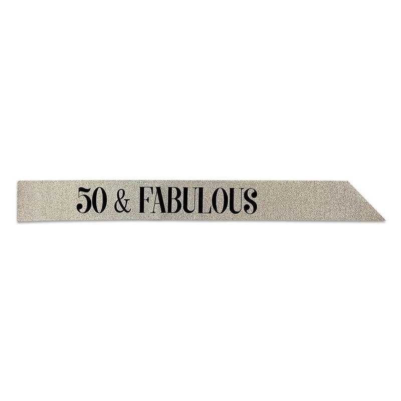 Glitter Sash, "50 & Fabulous", Gold
