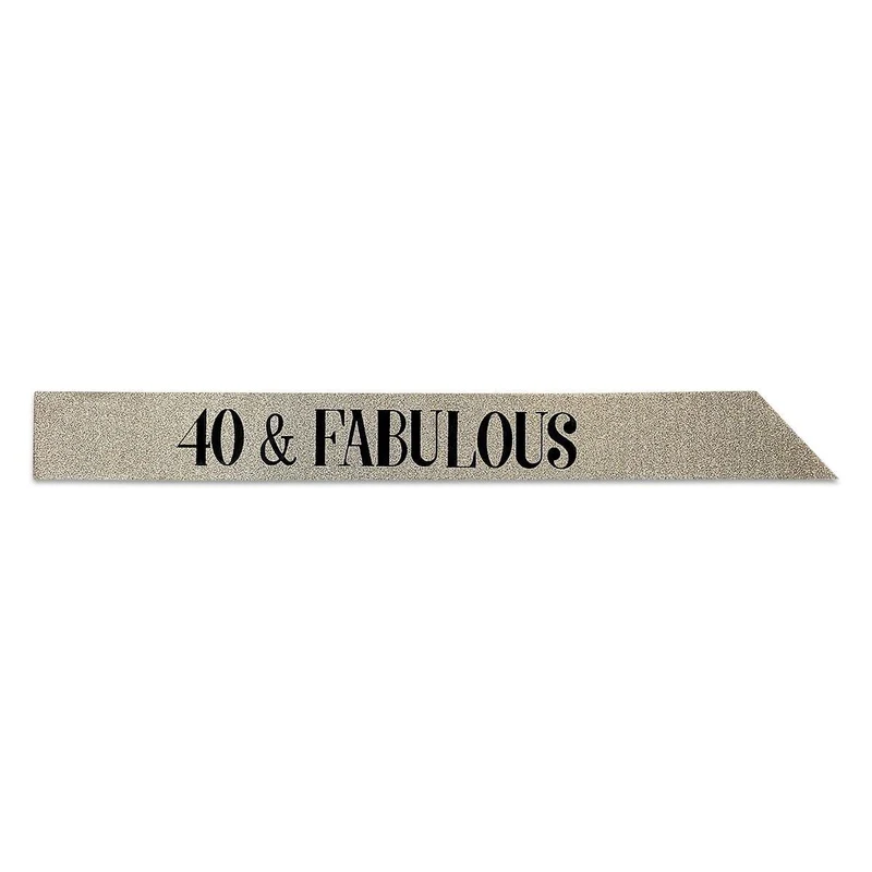 Glitter Sash, "40 & Fabulous", Gold