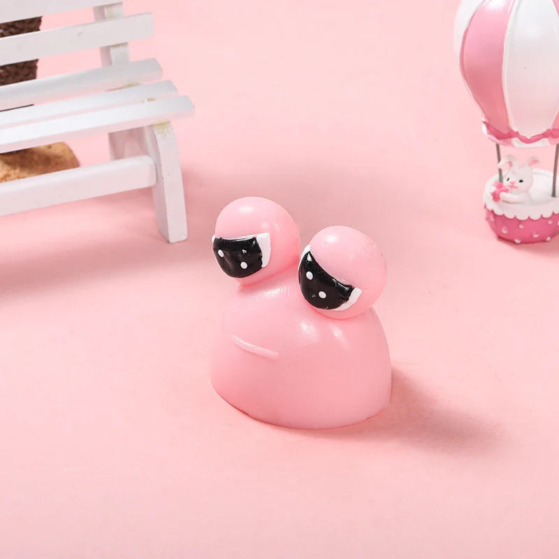 70g Pink Sad Frog Pou Taba Squishy