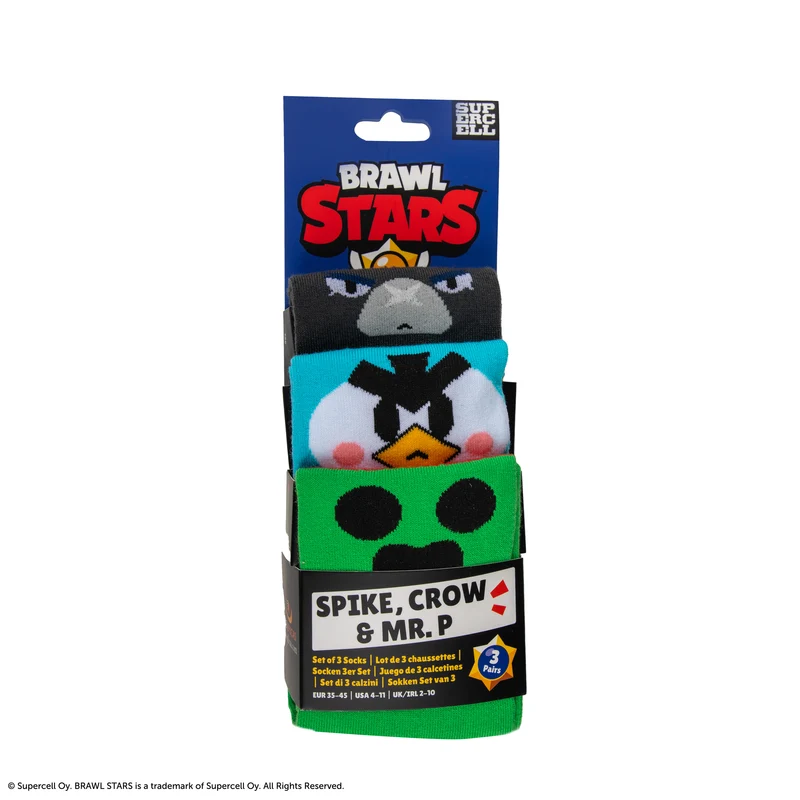 Set of 3 Spike, Crow, and Mr. P Socks