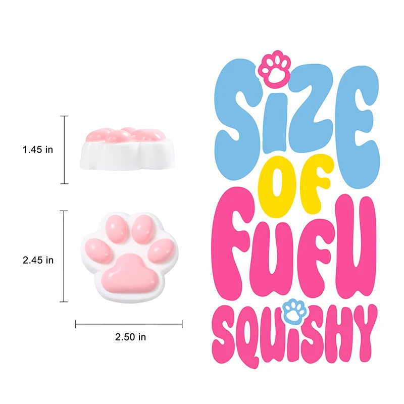 80g White-based Pink Cat Paw Taba Squishy