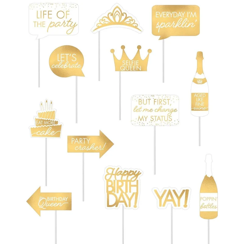 Golden Age Birthday Photo Booth Kit