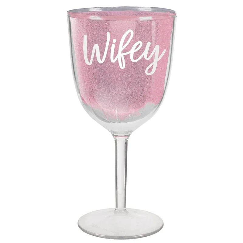 Wifey Glitter Wine Goblet