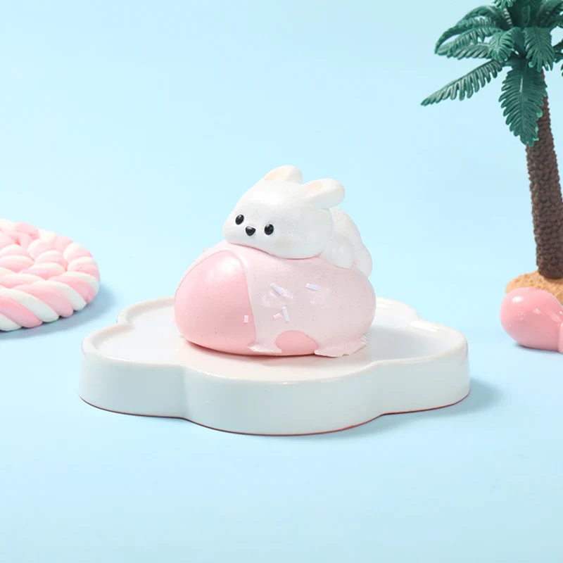 Pink Bunny Puff Taba Squishy