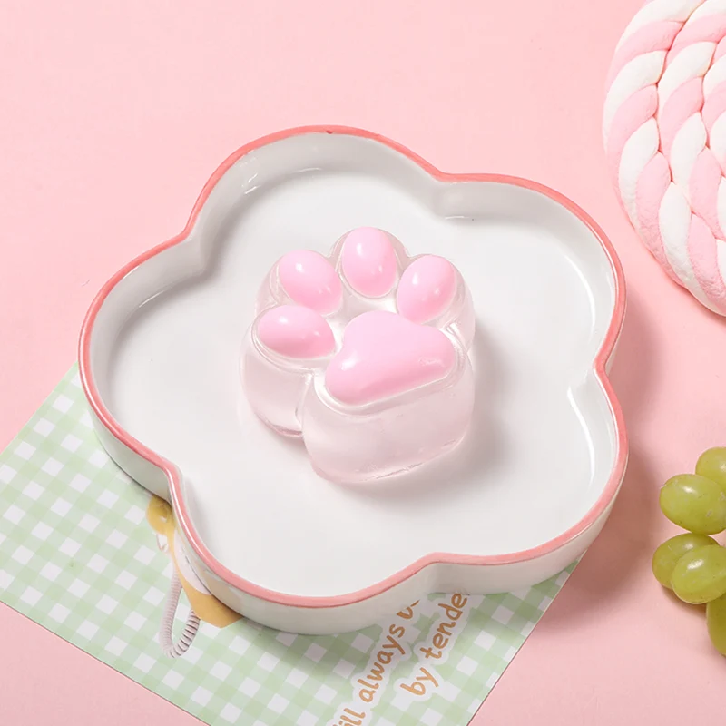Transparent Pink Cat Paw Taba Squishy
