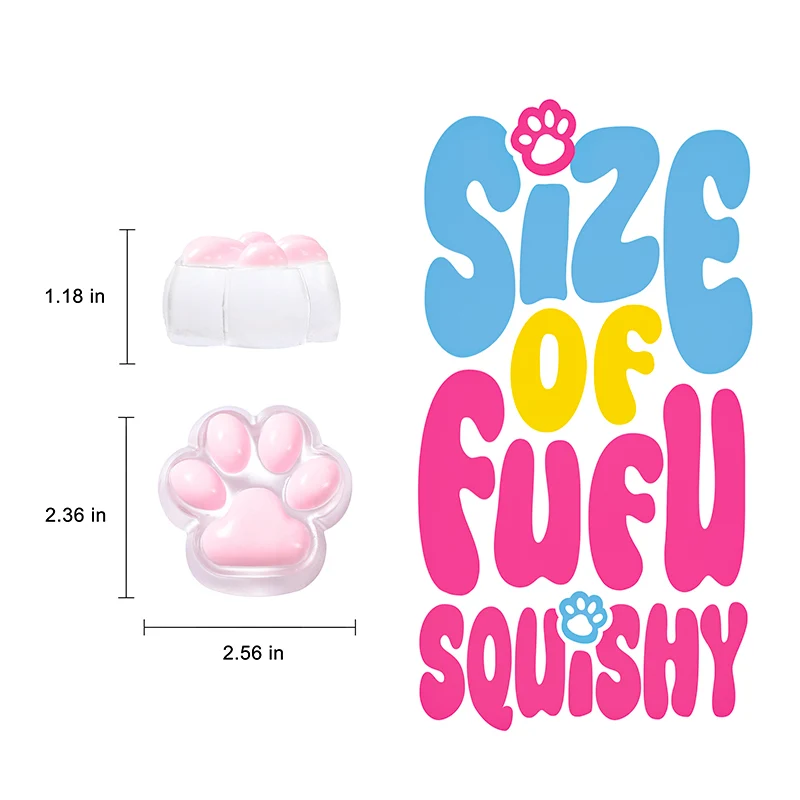Transparent Pink Cat Paw Taba Squishy
