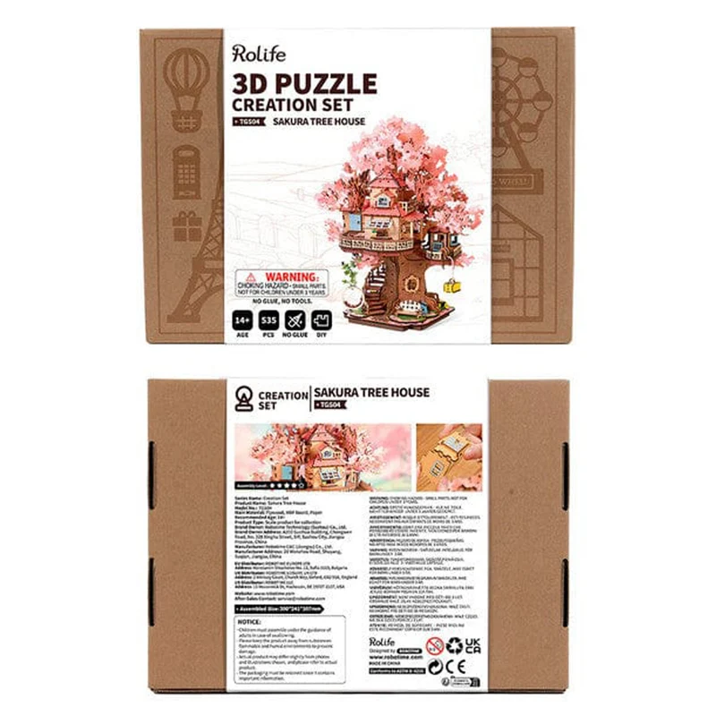 Sakura Tree House 3D Puzzle Kit