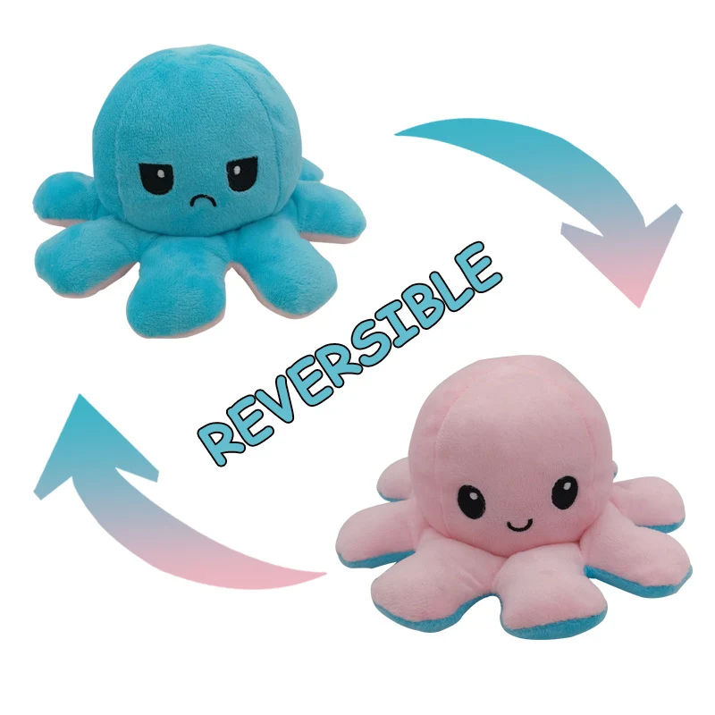 Peluche Poulpe Réversible Géante
