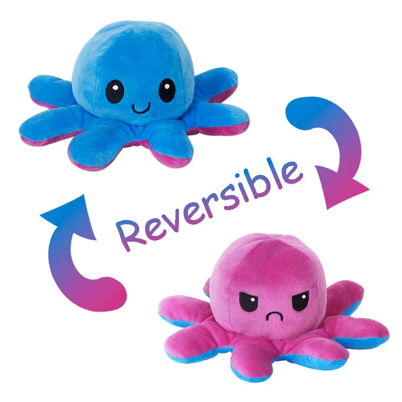 Peluche Poulpe Réversible Géante