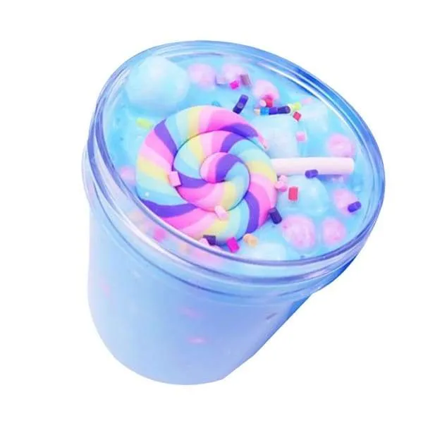Fluffy Cotton Candy Slime Bleu