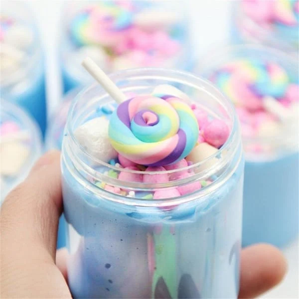 Fluffy Cotton Candy Slime Bleu