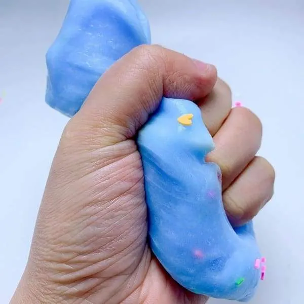 Fluffy Cotton Candy Slime Bleu