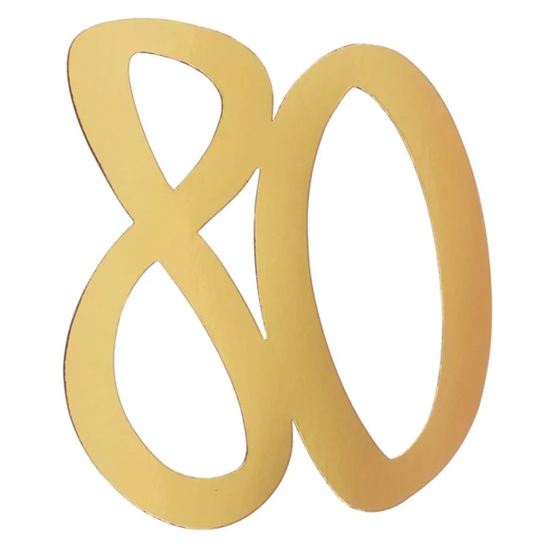 80 Years Old Large Confetti, Metallic Gold, 4 Count