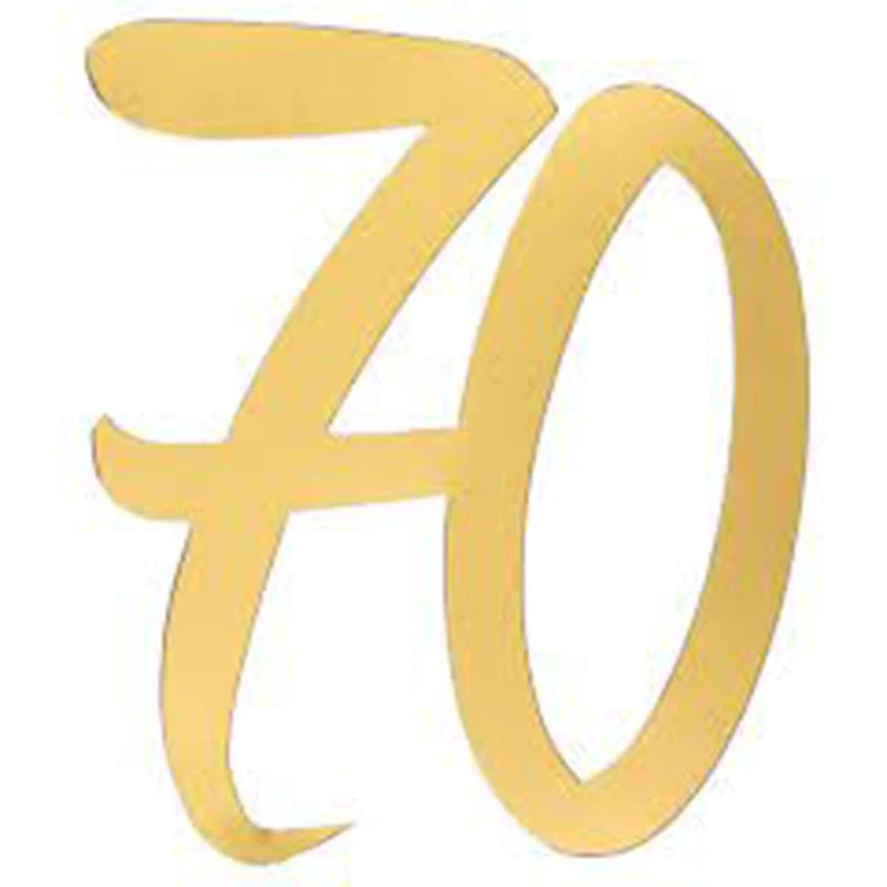 70 Years Old Large Confetti, Metallic Gold, 4 Count