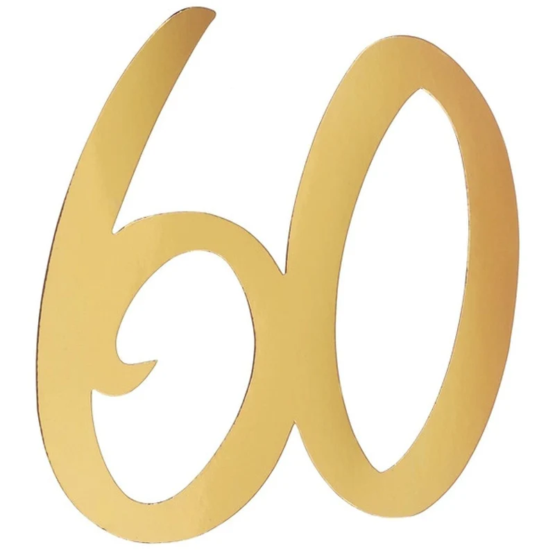 60 Years Old Large Confetti, Metallic Gold, 4 Count