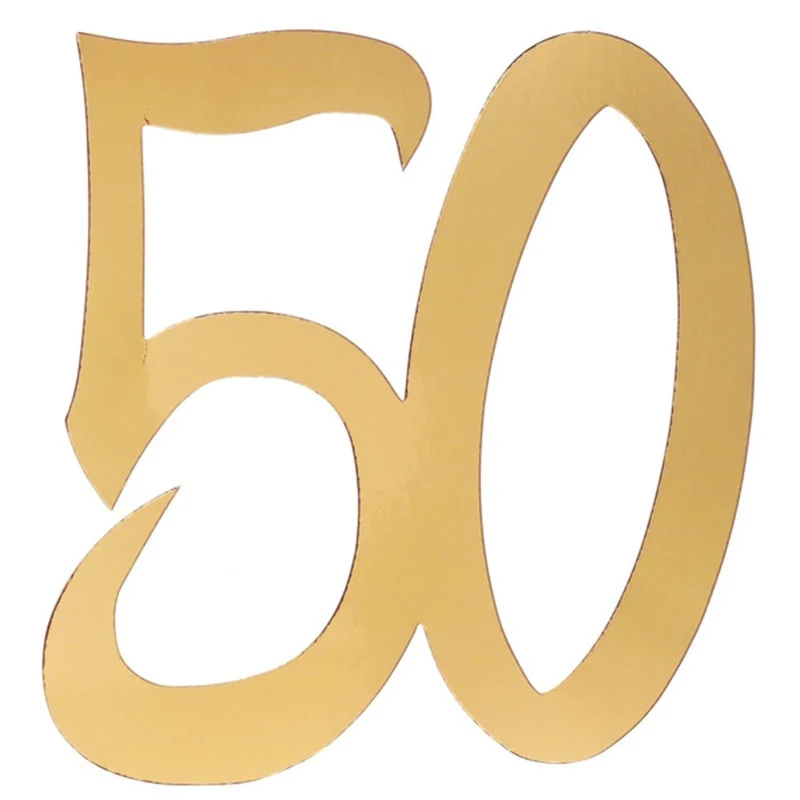 50 Years Old Large Confetti, Metallic Gold, 4 Count