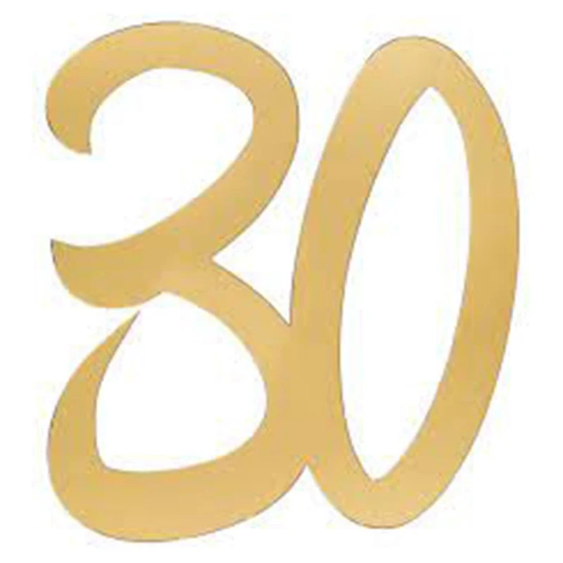 30 Years Old Large Confetti, Metallic Gold, 4 Count