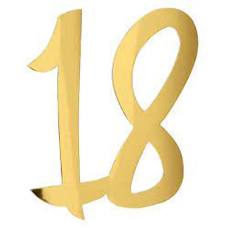 18 Years Old Large Confetti, Metallic Gold, 4 Count