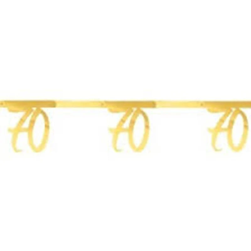 70 Years Old Birthday Banner, Metallic Gold