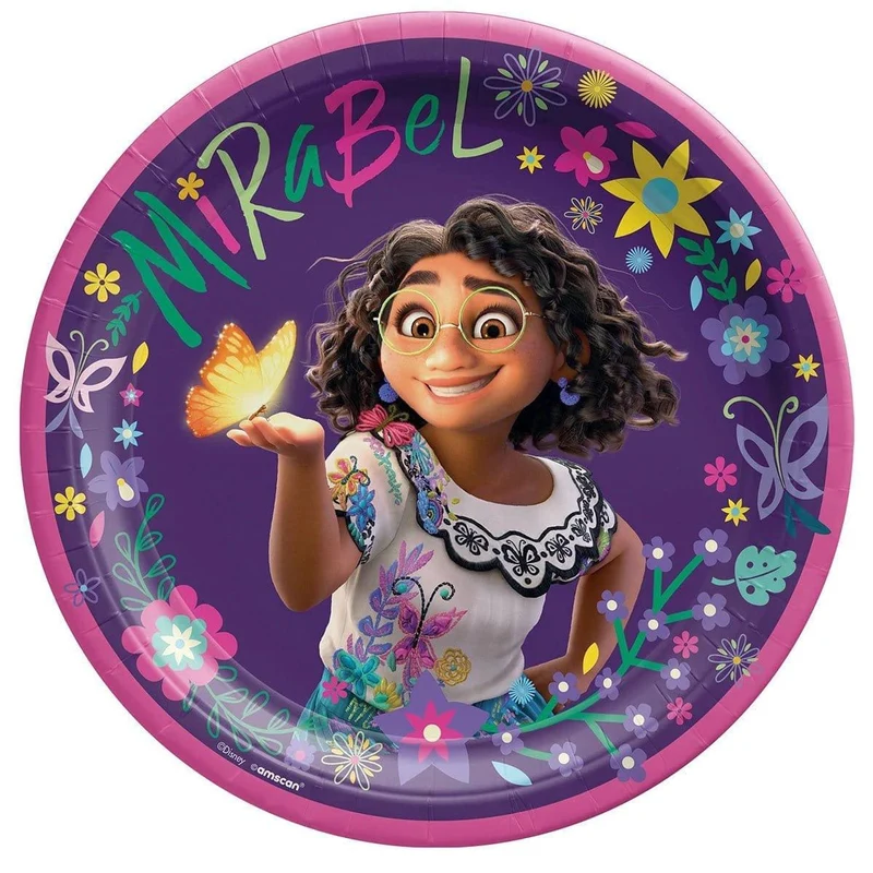Disney Encanto Birthday Party Large Lunch Paper Plates, 9 in, 8 Count